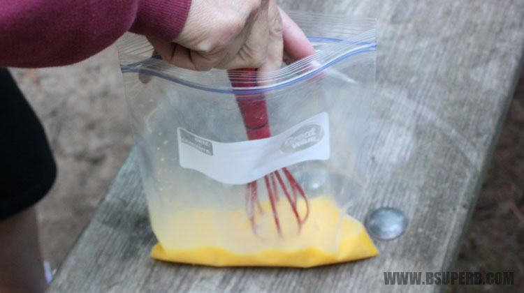 Omelets cooked in a bag - perfect for camping!