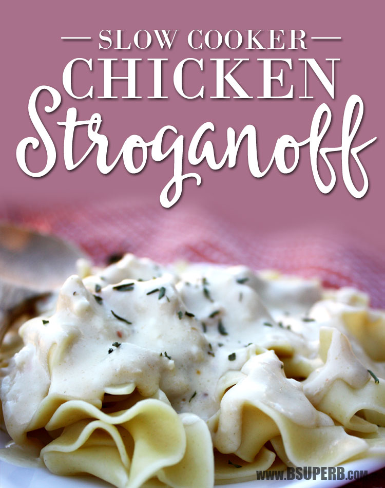 Slow Cooker Chicken Stroganoff - only 5 ingredients!
