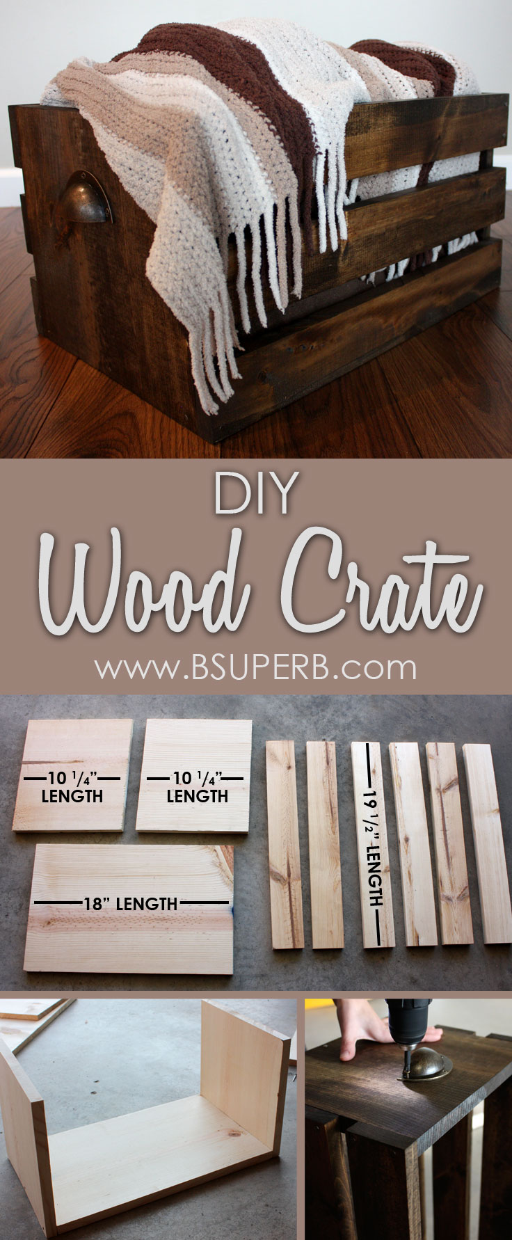 Beautiful DIY Wood Crate - step by step tutorial