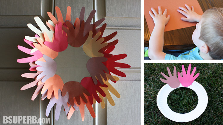Handprint Fall Wreath - fun craft for kids