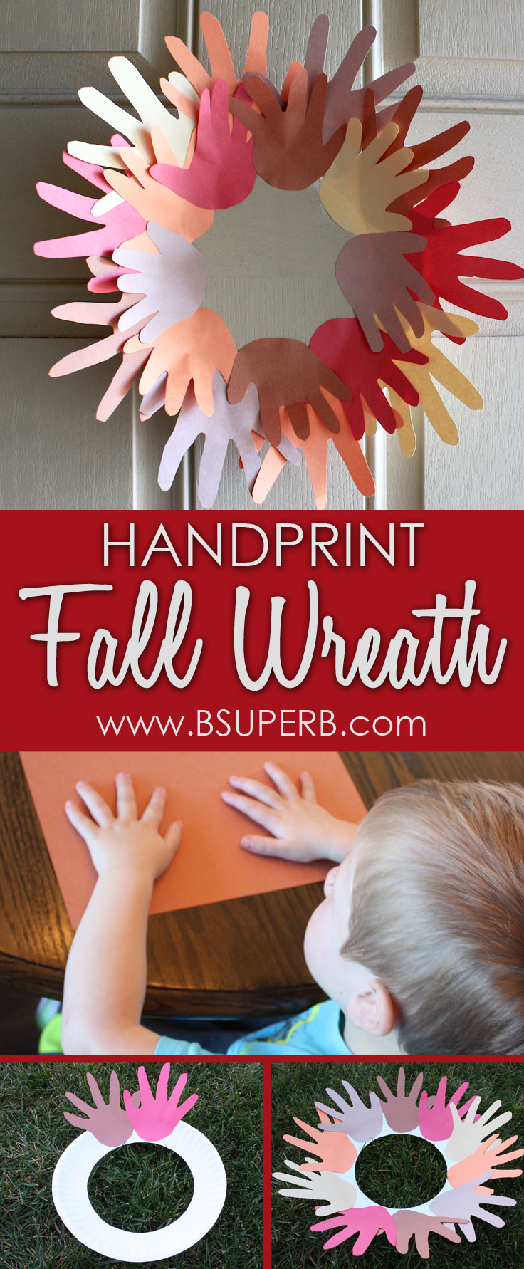 Handprint Fall Wreath - fun craft for kids