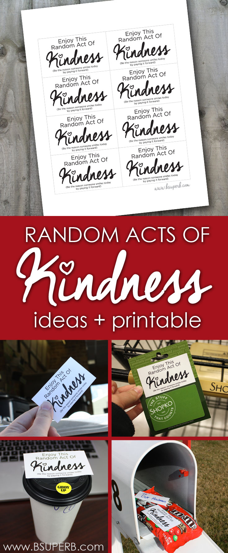 Random Acts of Kindness - Ideas & Printable