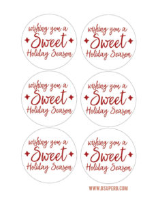 Free printable label for a holiday sweet treat