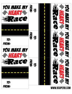 "You Make My Heart Race" free printable