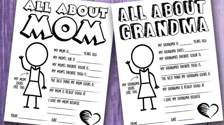 Mother's Day Questionnaire Coloring Page Free Printable