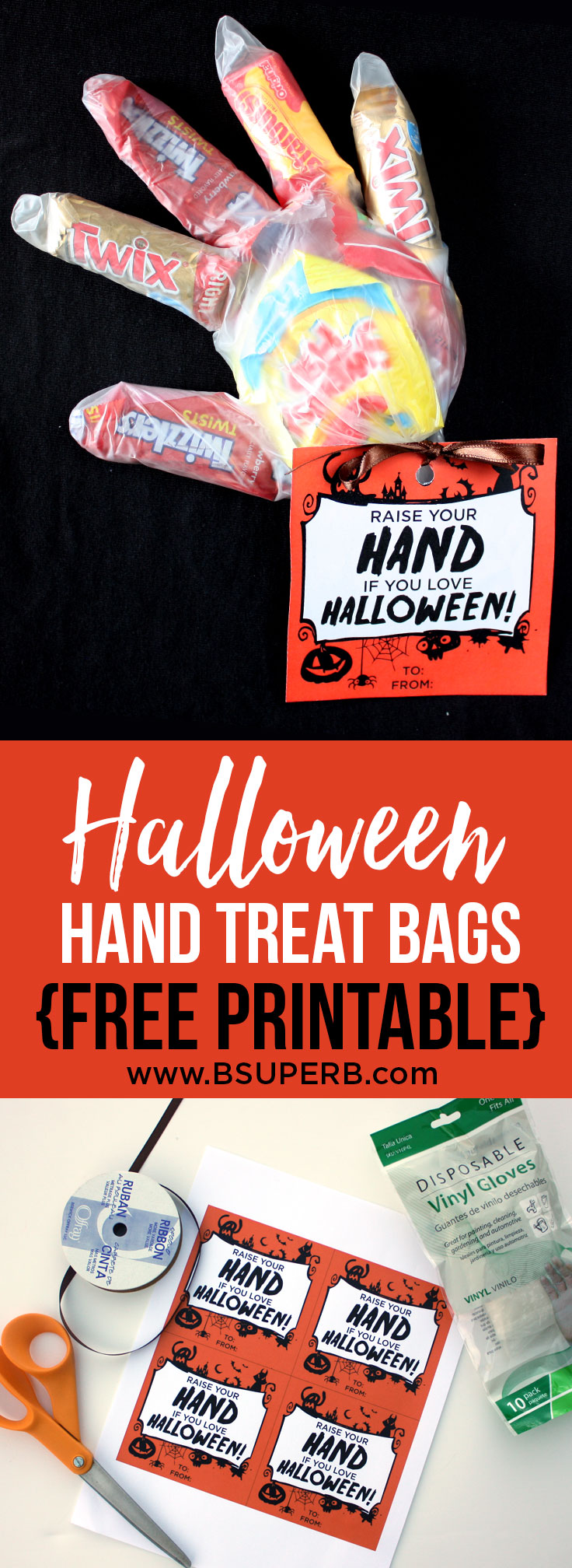 Halloween Hand Treat Bags