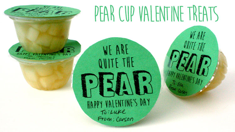 Pear Cup Valentine's Idea - Free Printable