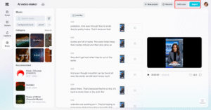 Export or perfect the video